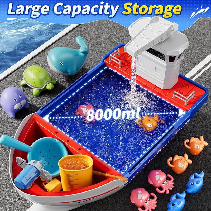 Cargo Ship Toy with Gantry Crane – Battery Operated & Water Floating