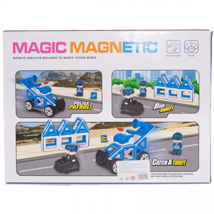 Magic Magnetic Police Building Set – 40 Pieces