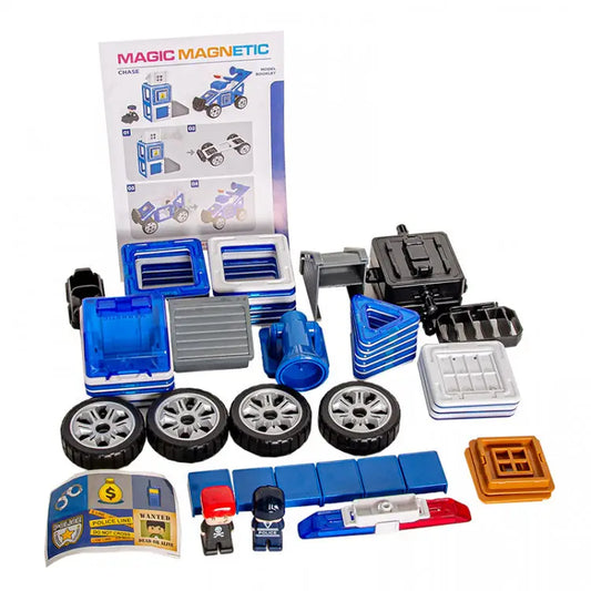 Magic Magnetic Police Building Set – 40 Pieces