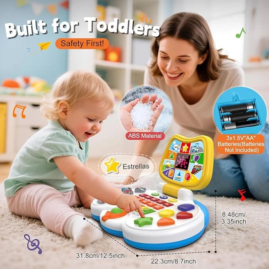 Interactive Laptop for Toddlers with Animated Screen: Teach Letters, Numbers, Colors, and Music for 1-4 Year Olds