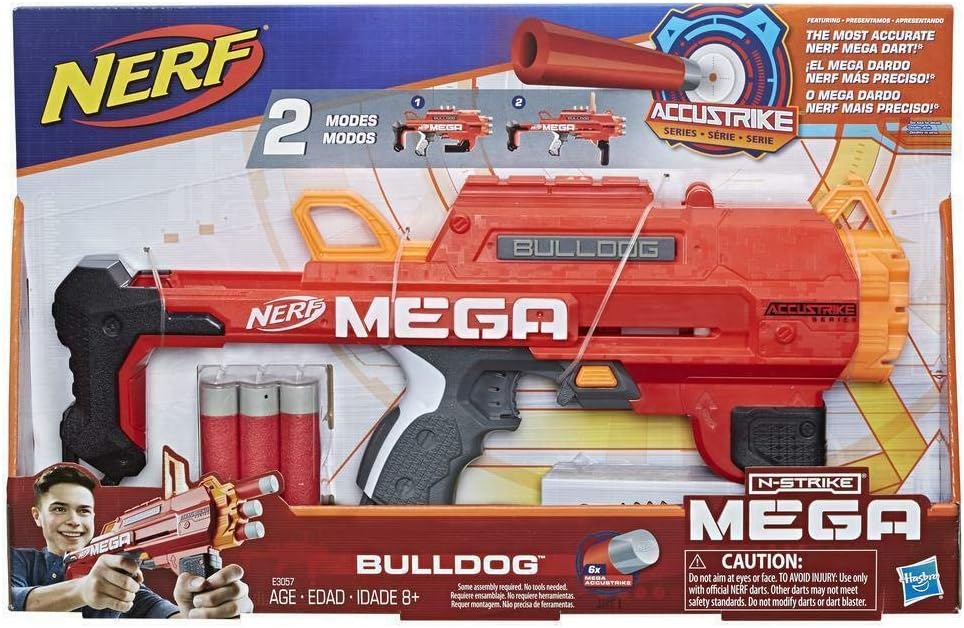 NERF N-Strike Mega Bulldog Blaster E2657 – 6 AccuStrike Darts