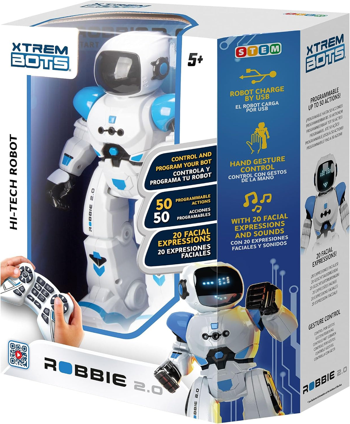 Xtrem Bots Robbie 2.0 Robot – RC Programmable Robot