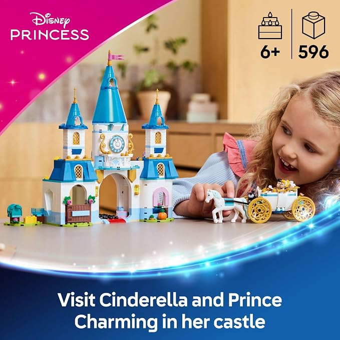 LEGO Disney Cinderella’s Castle & Horse Carriage 43275 | 596 Pieces