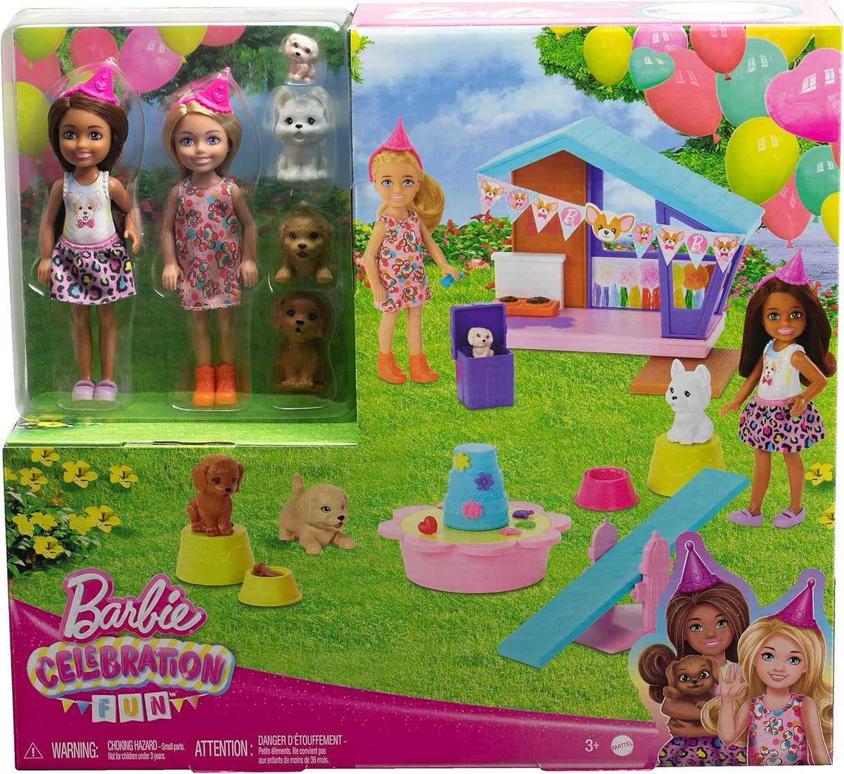 Barbie Celebration Fun Chelsea Doll & Puppy Party Playset HJY88