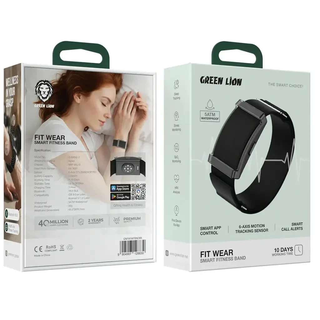 Green Lion FIT WEAR Smart Fitness Band Black