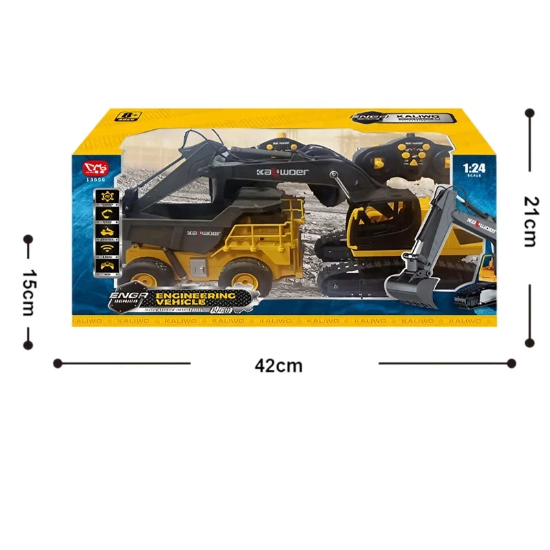 1:24 RC Excavator & Dump Truck – 9CH