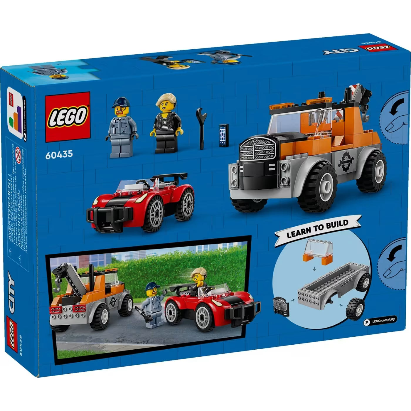 LEGO City tow truck and sports car repair