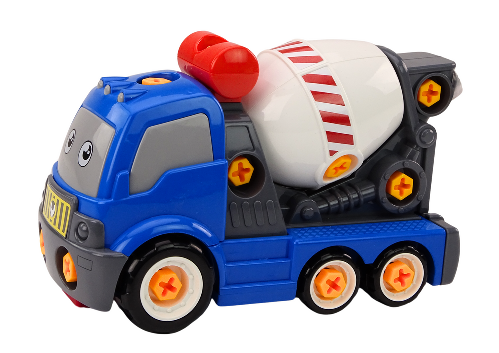 LEAN Toys Cartoon Concrete Mixer Truck DIY Assembly Set – Blue | 18646