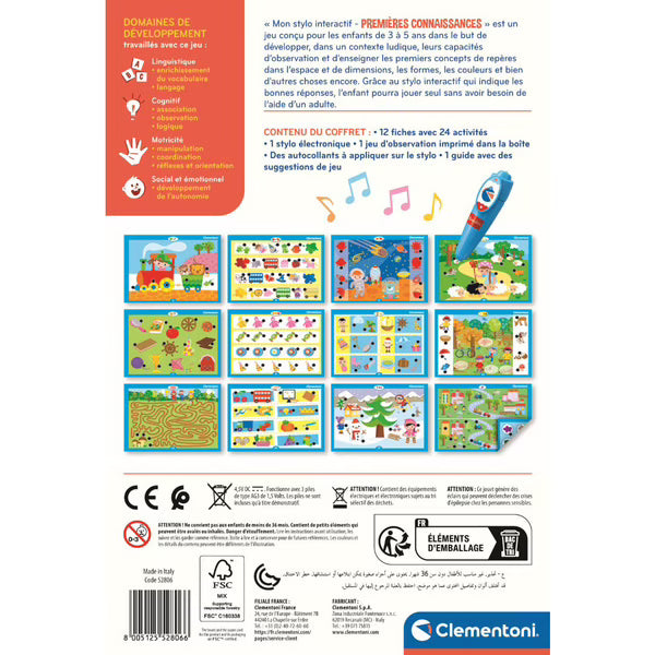 Clementoni Jeu éducatif Mon stylo interactif - Premières connaissances