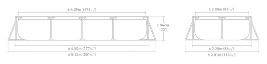 Intex Rectangular Metal Frame Pool 4.5m X 2.2m X 0.84m