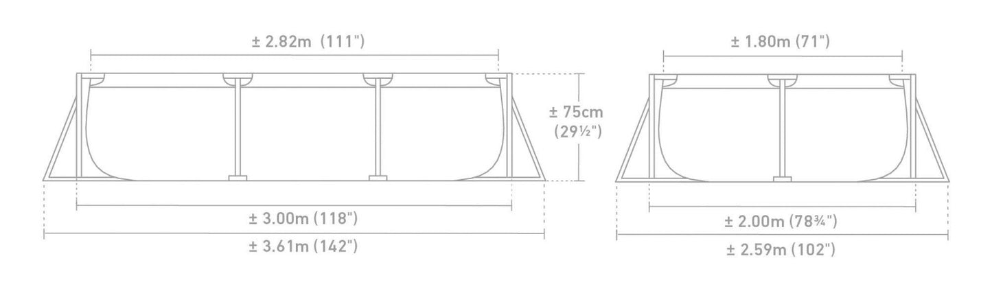 Intex Rectangular Frame Pool 3m x 2m x 0.75m