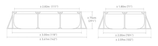 Intex Rectangular Frame Pool 3m x 2m x 0.75m