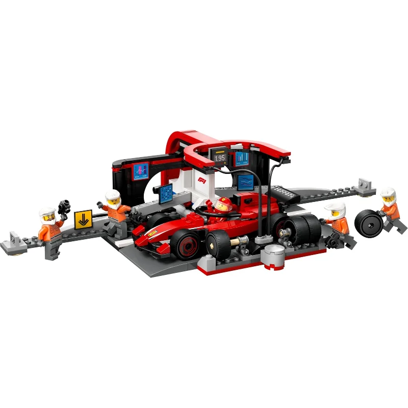 LEGO F1 Pit Stop & Pit Crew with Ferrari Car