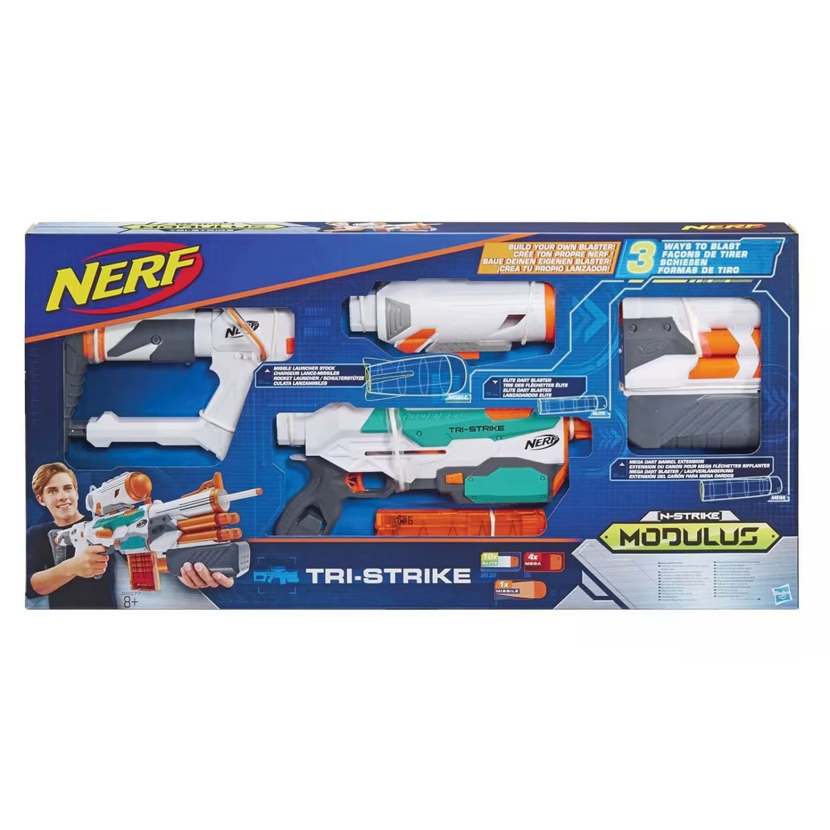NERF Modulus Tri-Strike Blaster B5577 – 3-in-1 Blaster