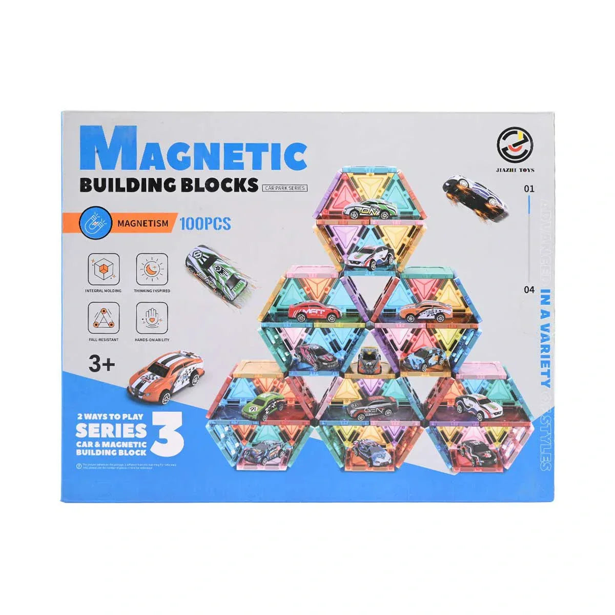 Magnetic Building Blocks Car Park Series 3 – 100 Pieces