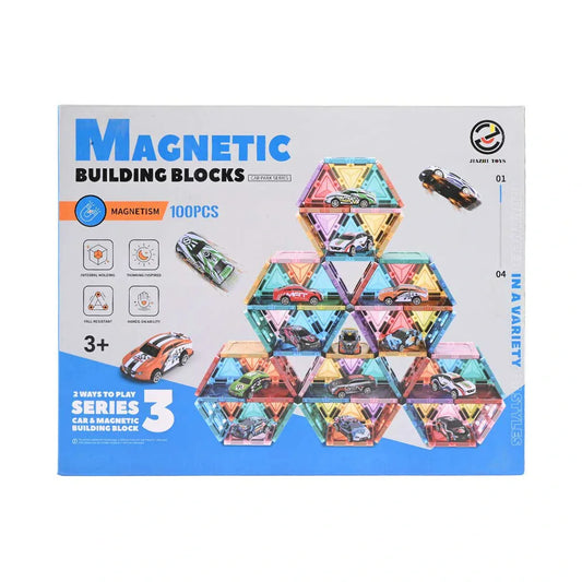 Magnetic Building Blocks Car Park Series 3 – 100 Pieces