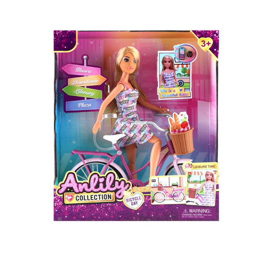 Anlily Doll on Bike with Smartphone & Selfie Stick