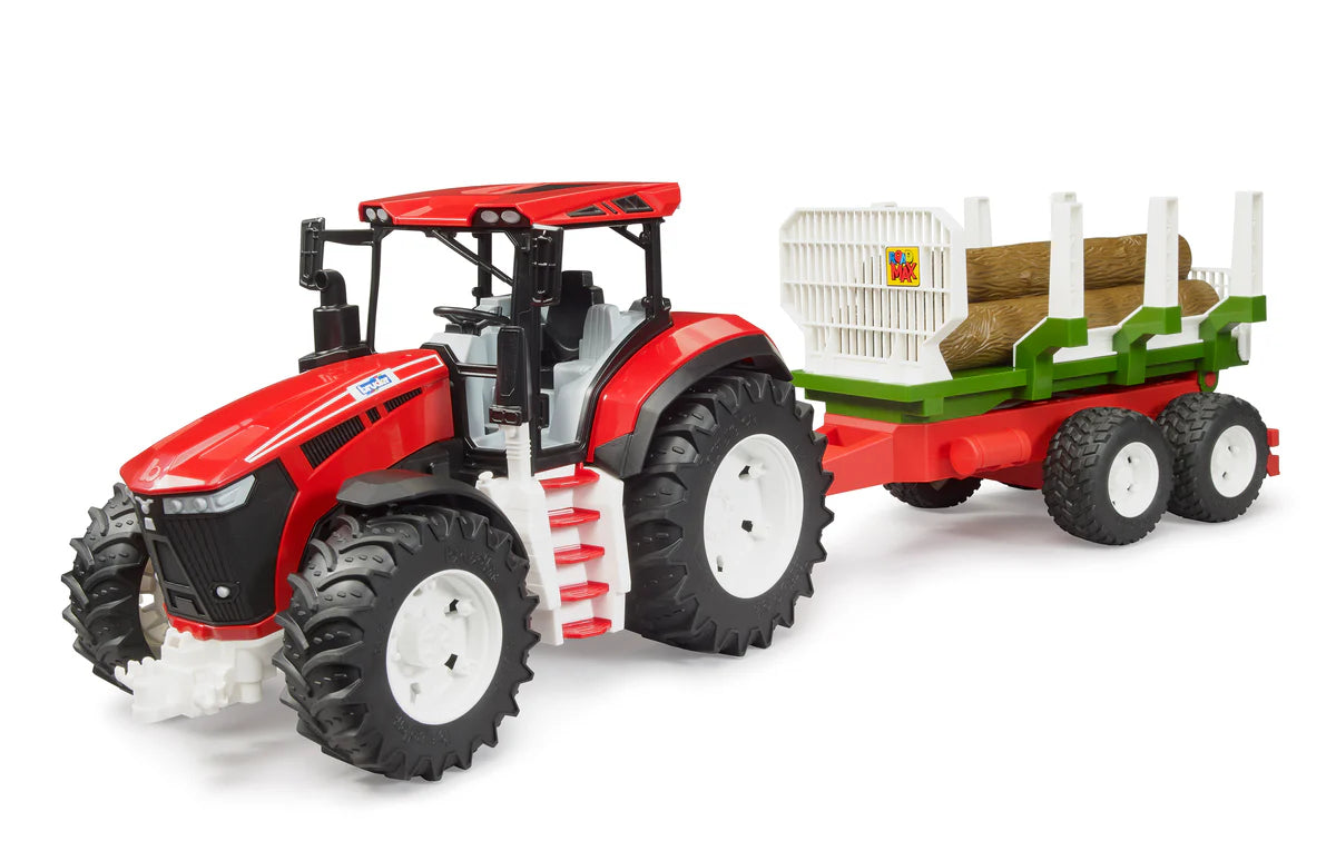 Bruder Roadmax Tractor W Logging Trailer And 3 Logs