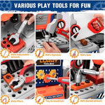 2-in-1 Kids Tool Set 65-Piece – Portable Tool Box & Construction Play Set