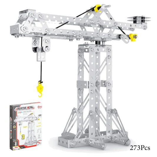 Metal Building Set 1301 – 273 Pieces, 3-in-1 Crane & Windmill