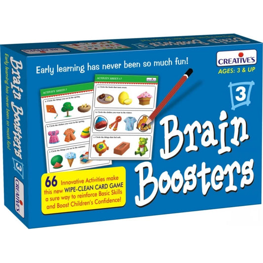 Creatives Brain Boosters 3 Early Learning Wipe Clean Cards Set