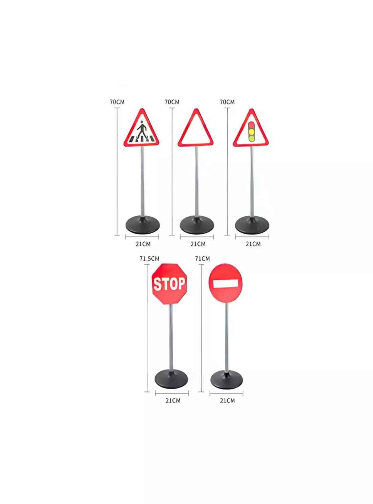 Traffic Signs Set for Children – 5 Pieces, 70 cm