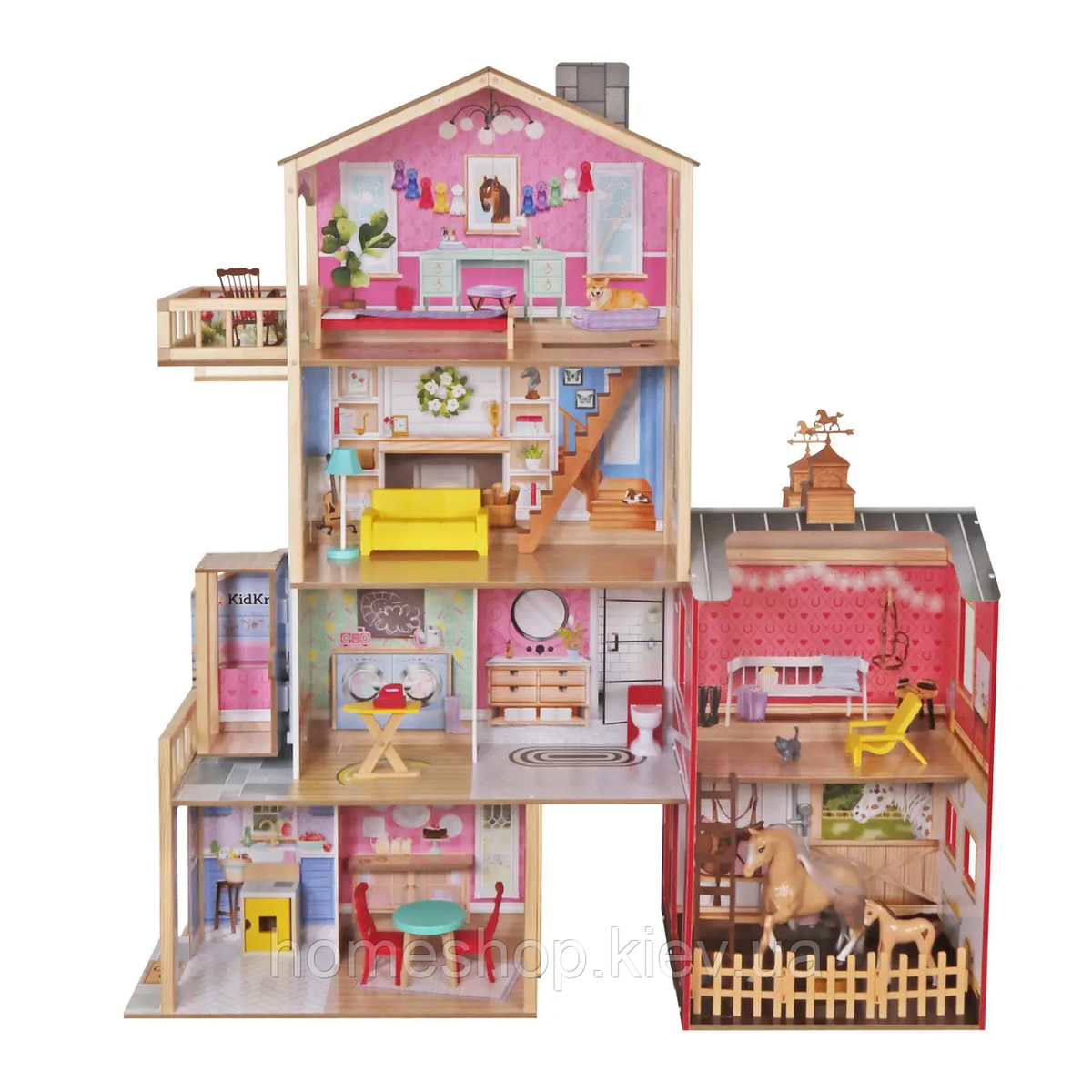 Wooden dollhouse with furniture Barbie Aurelia + sound and light effects