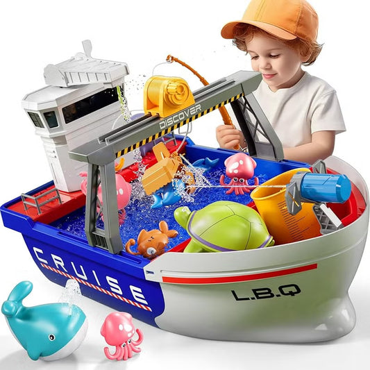 Cargo Ship Toy with Gantry Crane – Battery Operated & Water Floating