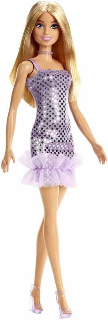 Barbie Glitz Doll HJR93 – Shiny Purple Polka Dot Dress