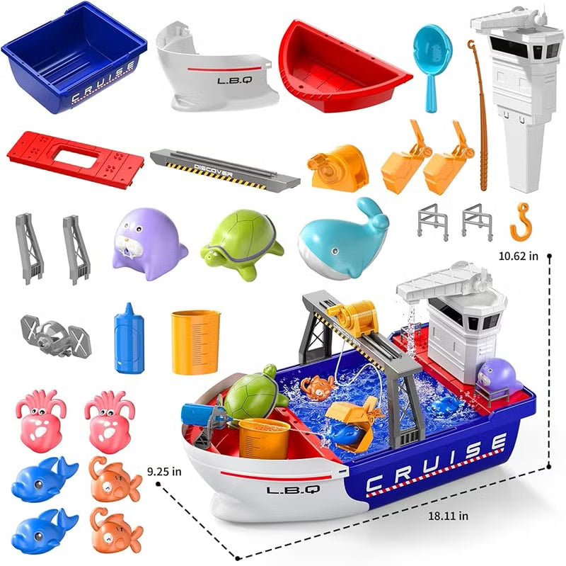 Cargo Ship Toy with Gantry Crane – Battery Operated & Water Floating
