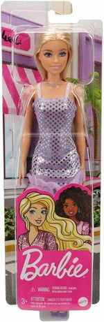 Barbie Glitz Doll HJR93 – Shiny Purple Polka Dot Dress