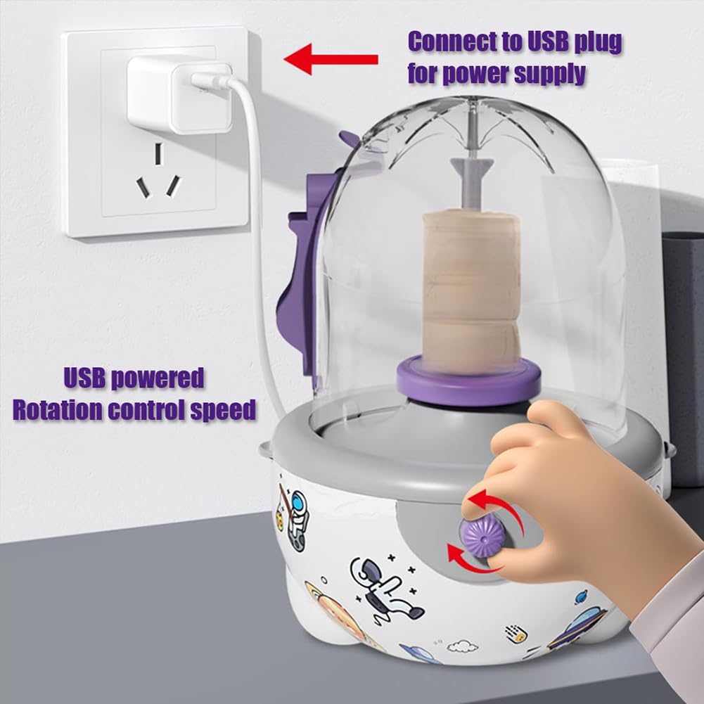 Mini Electric Pottery Wheel Kit – Ceramic Making Set with 12 Accessories