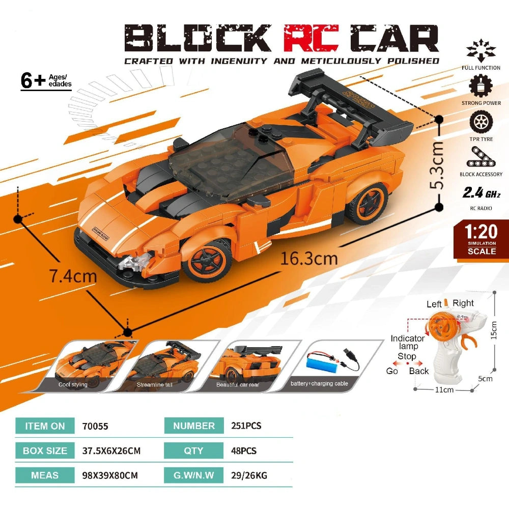 Pingao Blocks – Remote-Controlled Racing Car 1:20 Technic 251pcs
