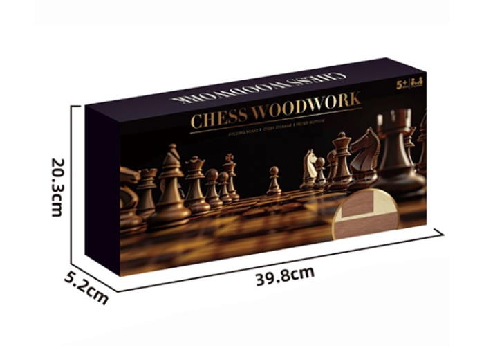 Wooden chess set with magnetic board