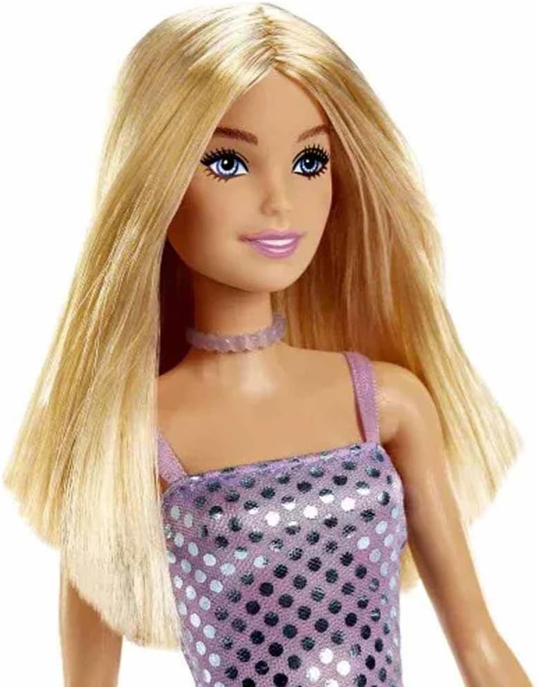 Barbie Glitz Doll HJR93 – Shiny Purple Polka Dot Dress