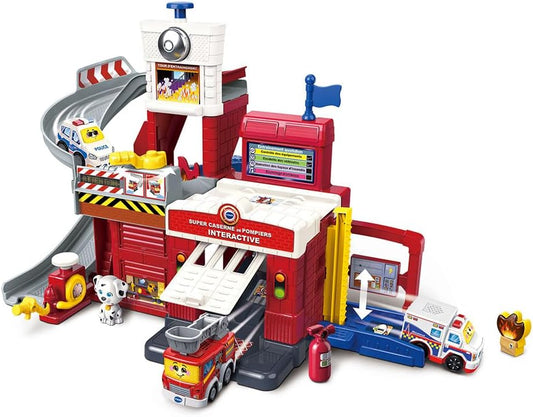 VTech Tut Tut Bolides Super Fire Station 80-543005 – Interactive 3-Story Playset