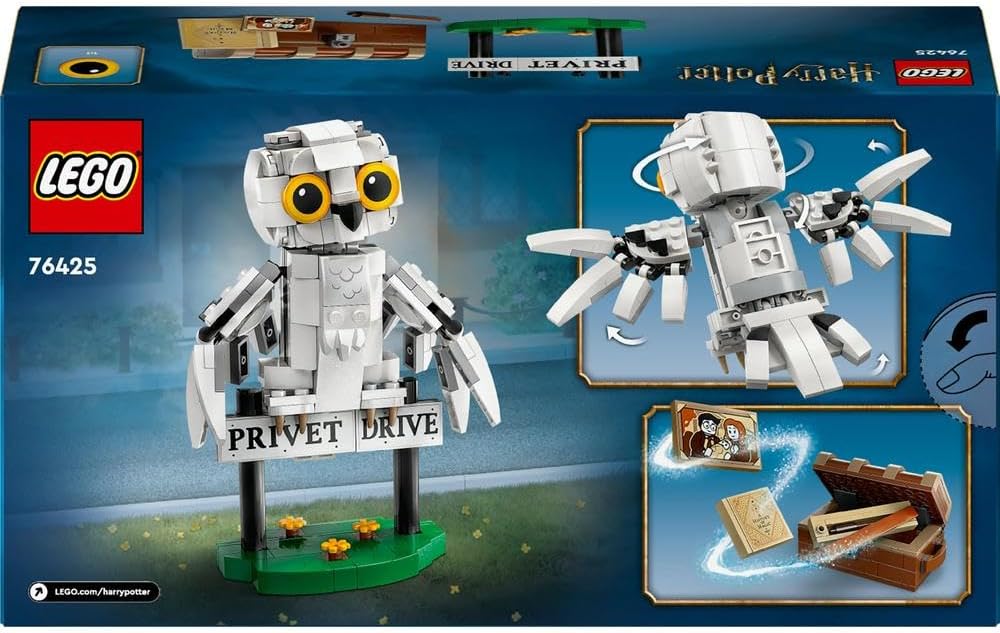 LEGO Harry Potter Hedwig at 4 Privet Drive 76425 – Buildable Owl, 337 Pieces