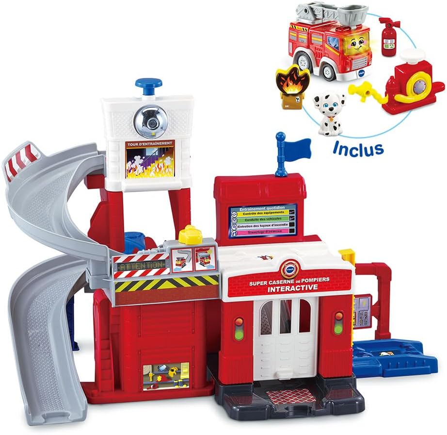 VTech Tut Tut Bolides Super Fire Station 80-543005 – Interactive 3-Story Playset