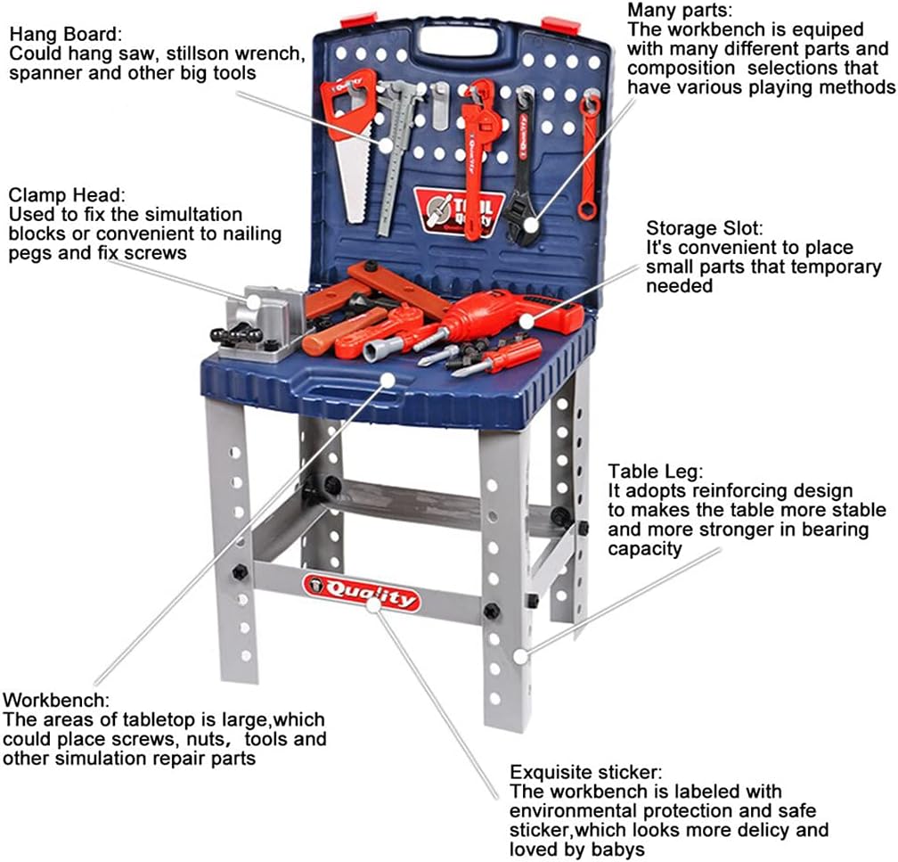 My Workshop Tool Set 008-22 – 57-Piece Kids Pretend Tool Set & Workbench