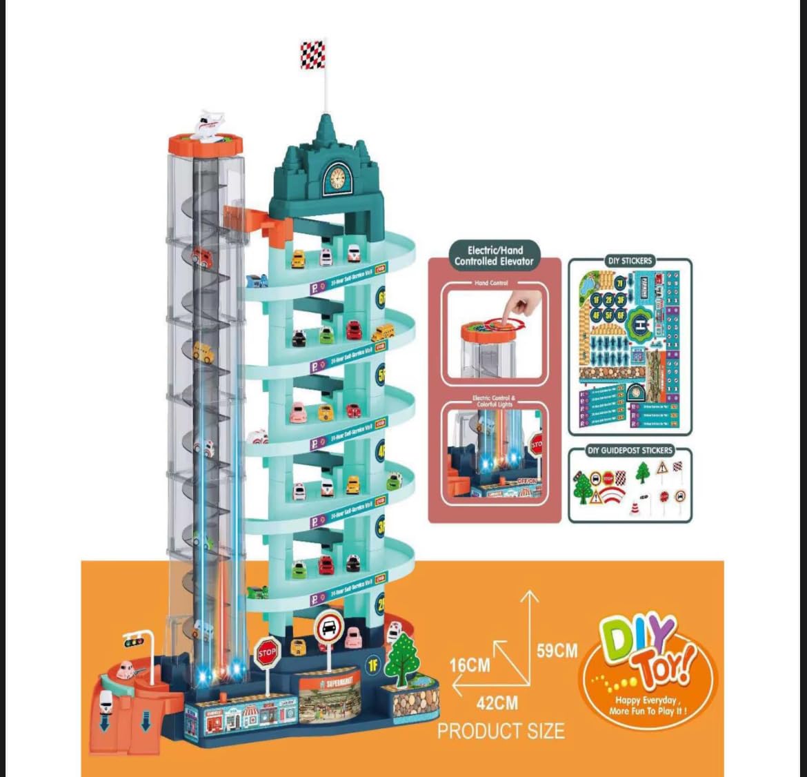 7-Level Car Parking Garage & Racing Tower