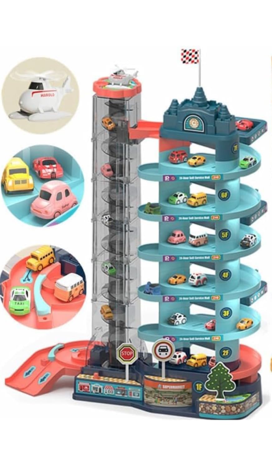 7-Level Car Parking Garage & Racing Tower