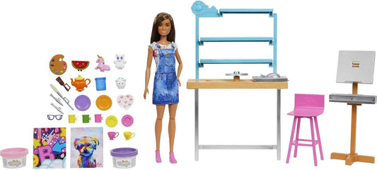 Barbie Relax & Create Art Studio HCM85 – Creative Art & Pottery Playset