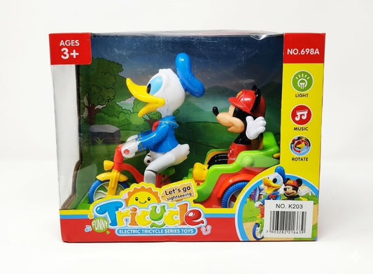 Pampam Toys Mouse and Duck Tricycle Toy with Musical and Lighting Features