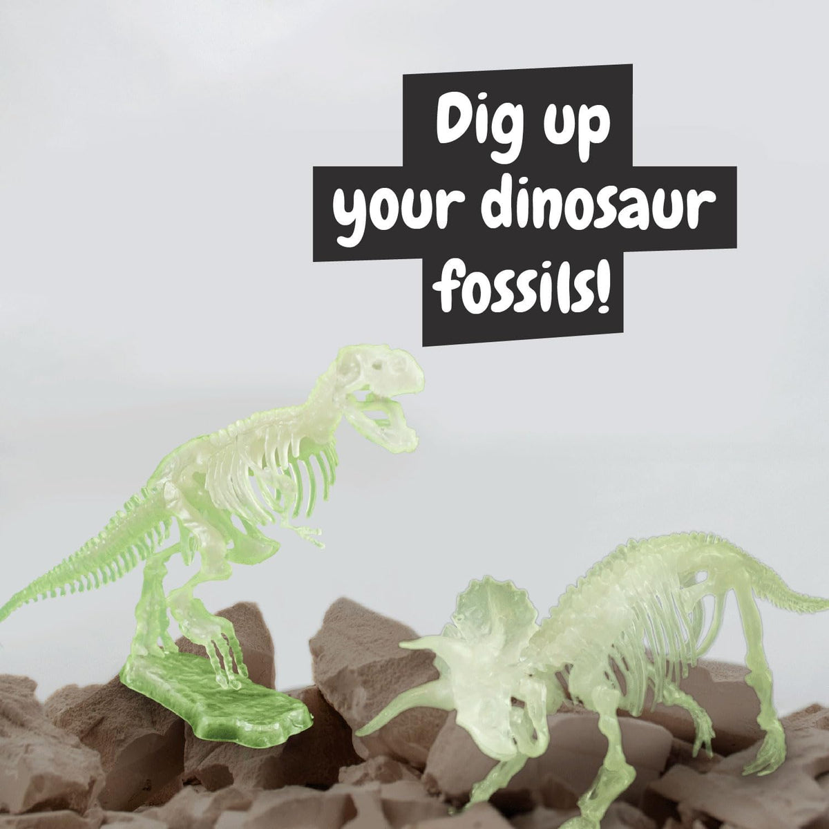 Science4you Dinosaur Fossil Excavation Kit 2 in 1 - Glow-in-the-dark Fossil Digging Kit