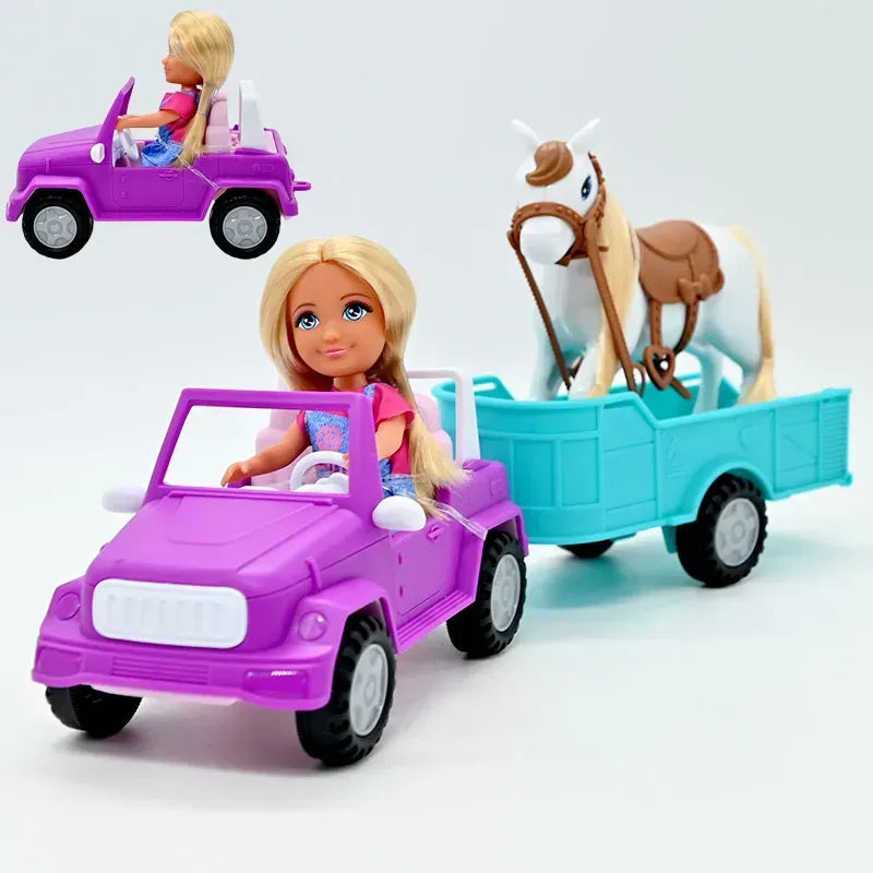 Ankiki Doll Playset – Doll, Car, Trailer & Horse