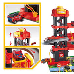 Fire Truck Parking Garage Playset with Lift