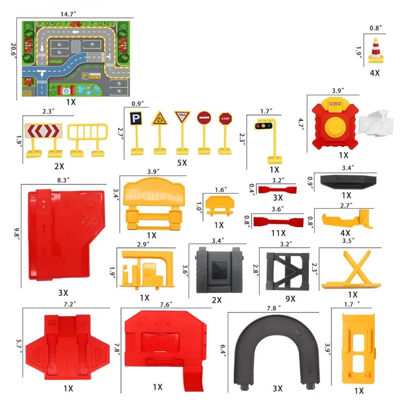 Fire Truck Parking Garage Toy with Lift