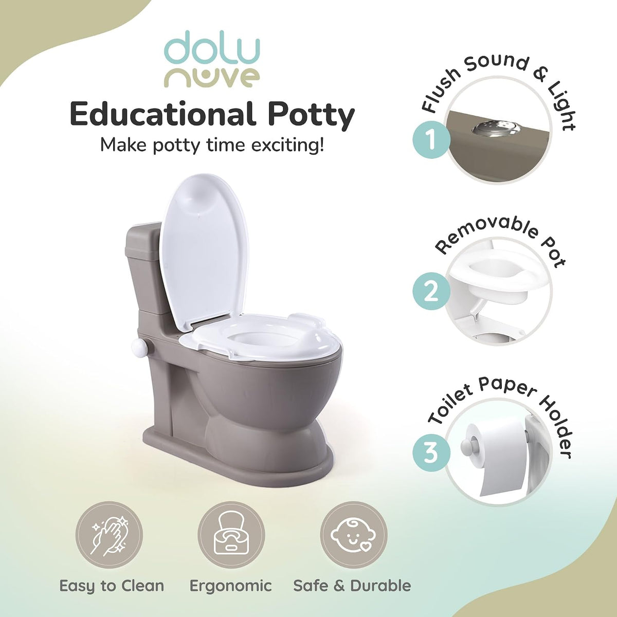 Dolu XL Educational Potty Stone Gray 7564
