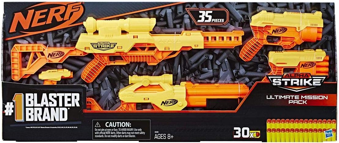 NERF Alpha Strike Ultimate Mission Pack E8339 – 5 Blasters & 30 Darts