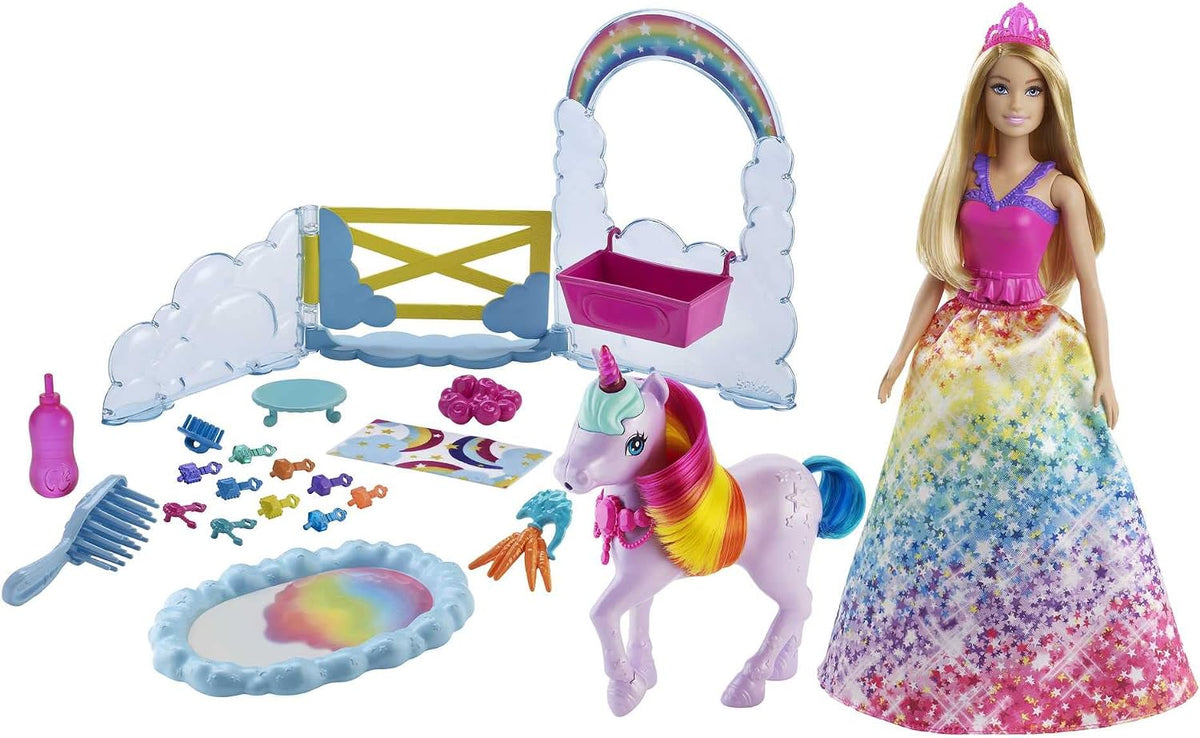 Barbie Dreamtopia Doll & Unicorn Playset GTG01 – Color Change